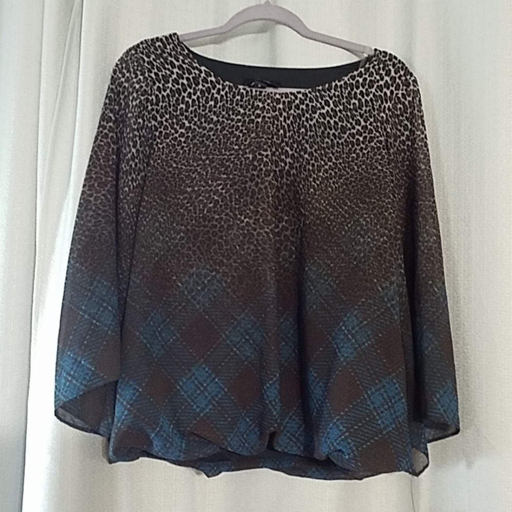 NWT AGB leopard and plaid shirt